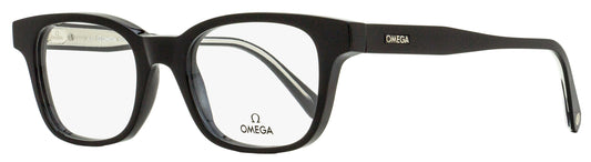 Omega Rectangular Eyeglasses OM5004H 001 Black/Crystal 52mm 5004