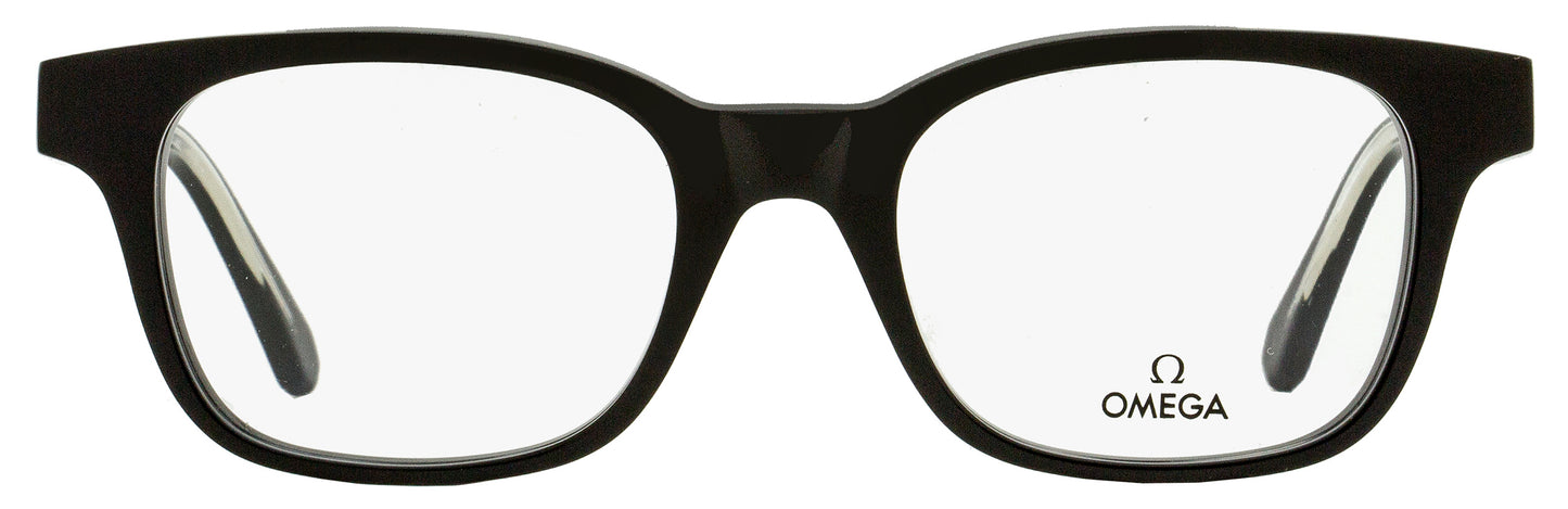 Omega Rectangular Eyeglasses OM5004H 001 Black/Crystal 52mm 5004