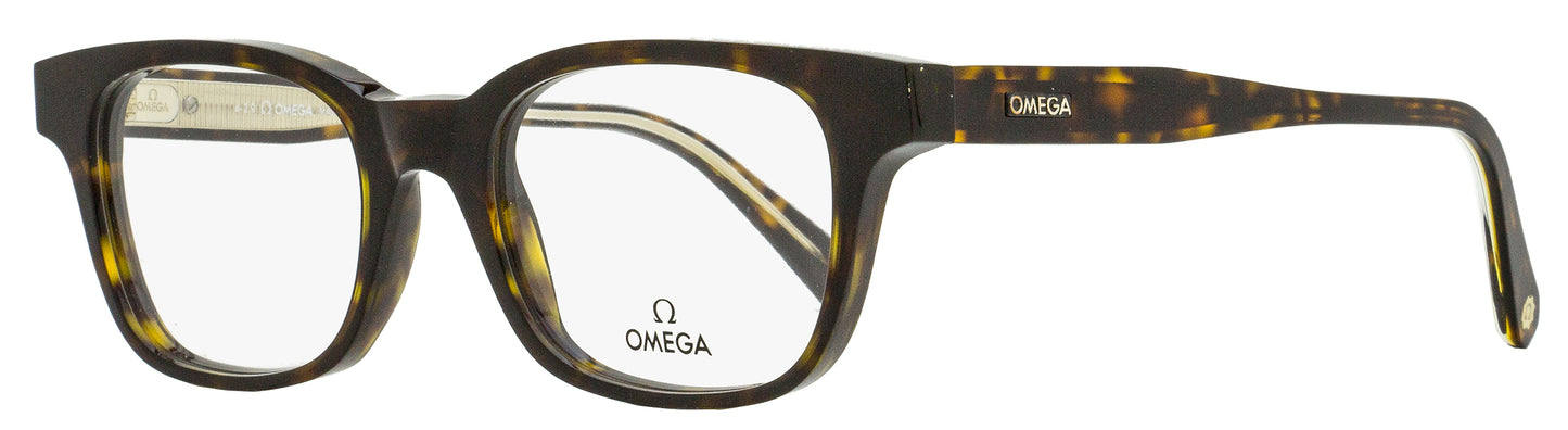 Omega Rectangular Eyeglasses OM5004H 052 Dark Havana/Crystal 52mm 5004