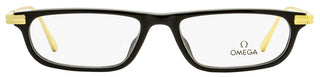 Omega Rectangular Eyeglasses OM5012 001 Black/Gold 52mm 5012