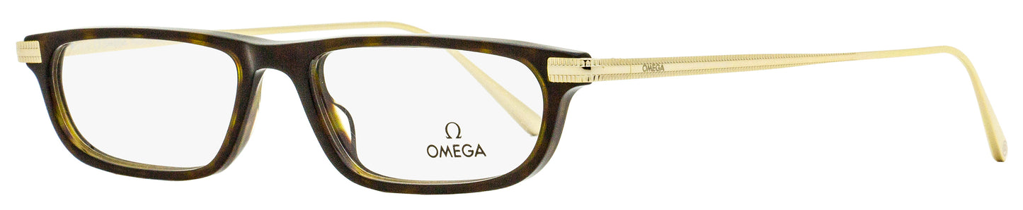 Omega Rectangular Eyeglasses OM5012 052 Havana/Gold 52mm 5012