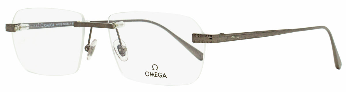 Omega Rimless Frame Omega Rimless Eyeglasses OM5015H 008 Gunmetal 56mm – Stepani Style