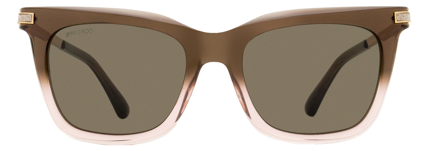 Jimmy Choo Rectangular Sunglasses Olye 08M70 Brown-Nude/Gold 52mm