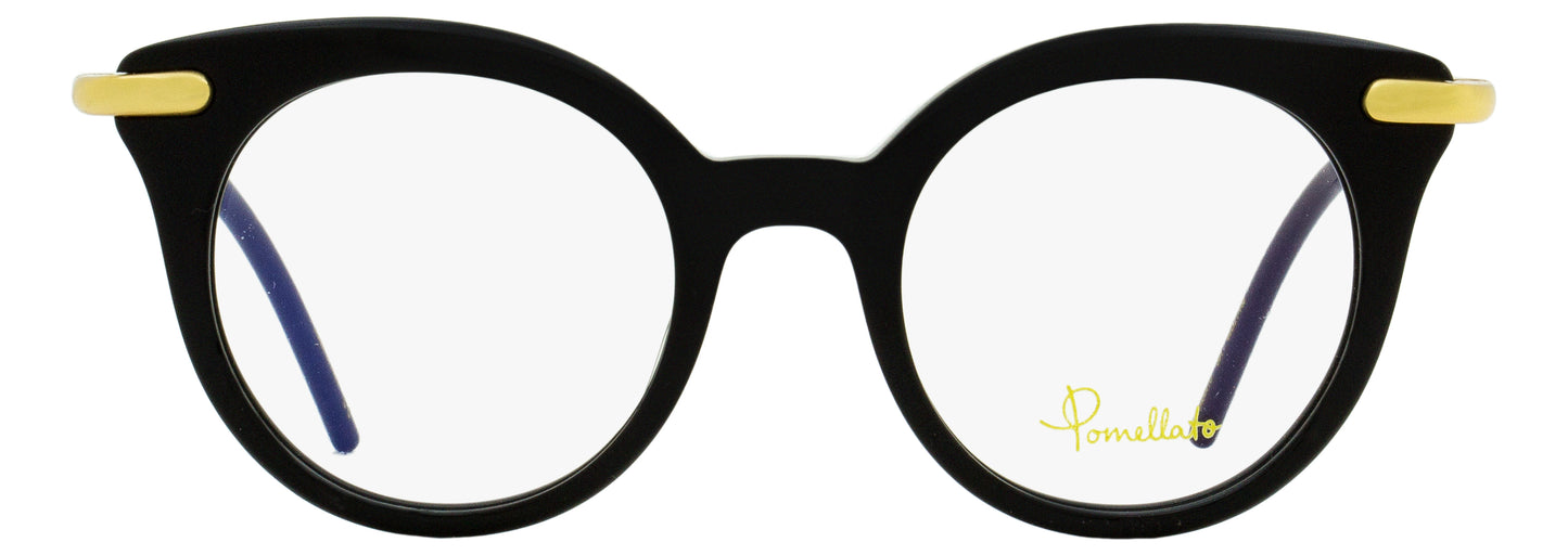 Pomellato Oval Eyeglasses PM0041O 001 Black/Gold 46mm