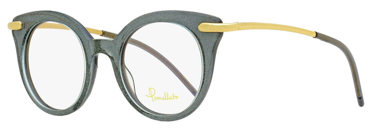 Pomellato Oval Eyeglasses PM0041O 004 Blue Glitter/Gold 46mm