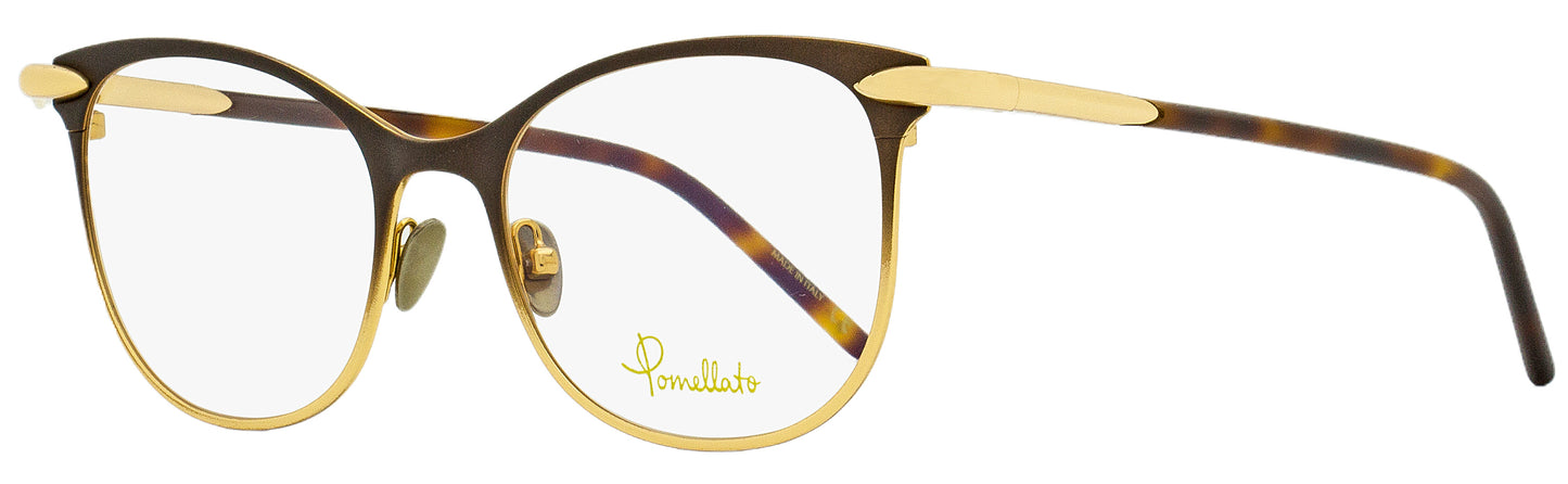 Pomellato Rectangular Eyeglasses PM0054O 002 Brown/Gold 50mm