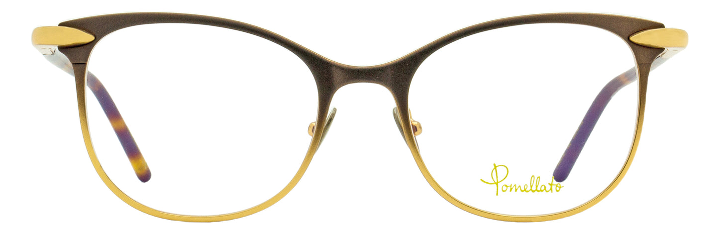 Pomellato Rectangular Eyeglasses PM0054O 002 Brown/Gold 50mm