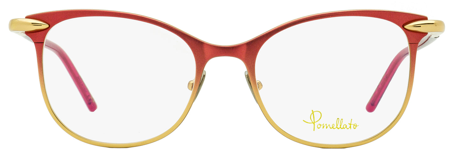 Pomellato Rectangular Eyeglasses PM0054O 004 Red/Gold 50mm