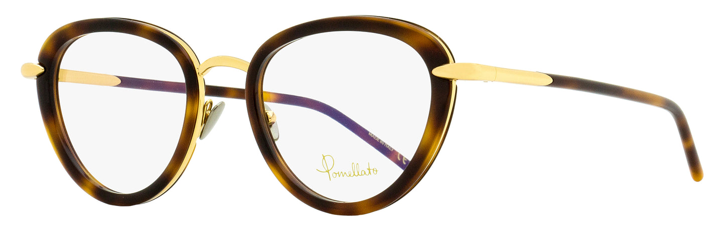 Pomellato Oval Eyeglasses PM0058O 002 Gold/Havana 51mm