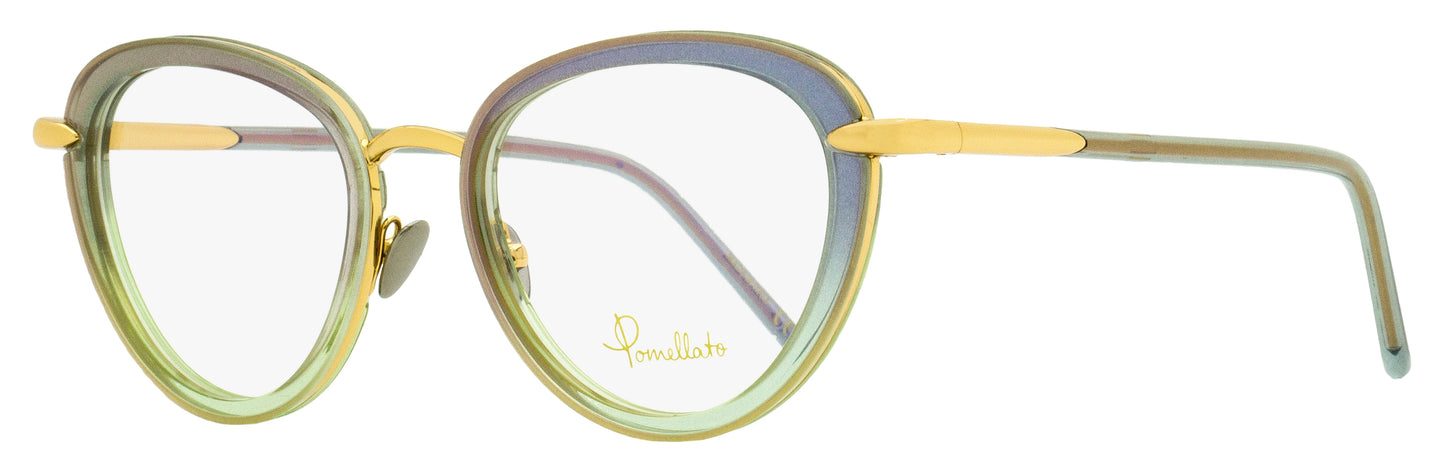 Pomellato Oval Eyeglasses PM0058O 003 Gold/Light Blue 51mm