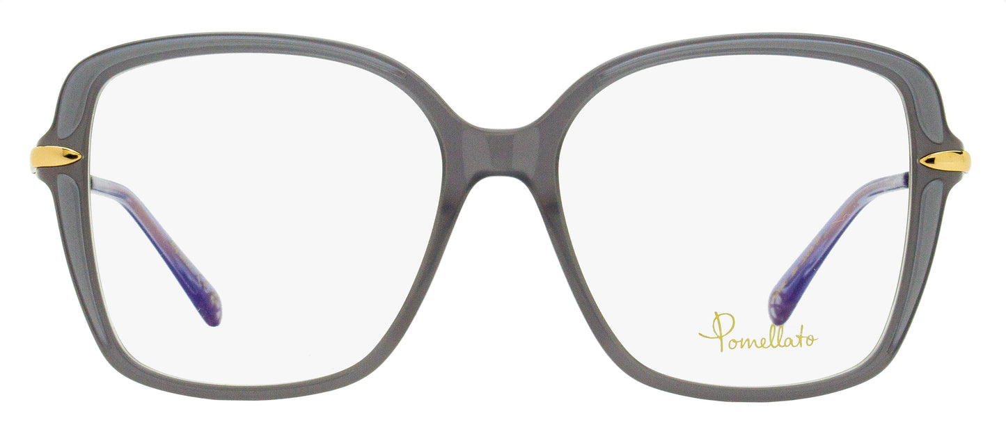 Pomellato Square Eyeglasses PM0090O 001 Gray/Gold 53mm