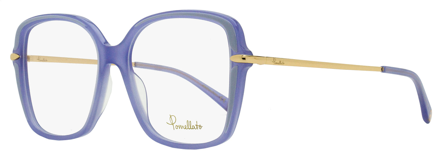 Pomellato Square Eyeglasses PM0090O 002 Blue/Gold 53mm