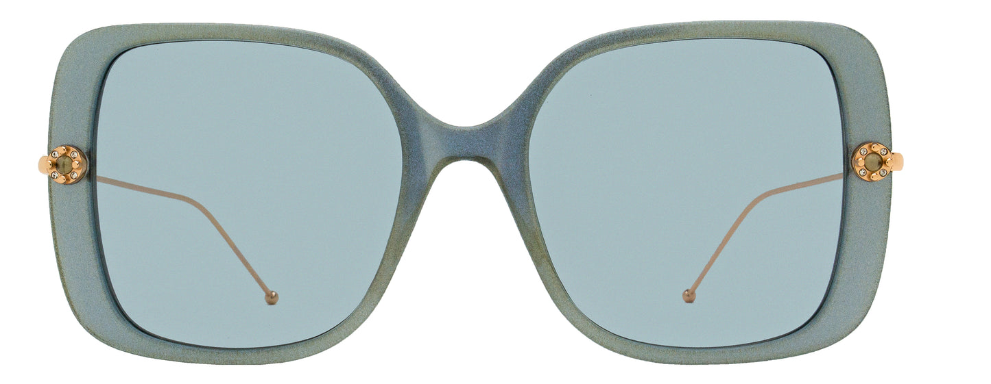 Pomellato Cabochon Sunglasses PM0096S 004 Blue/Gold 55mm