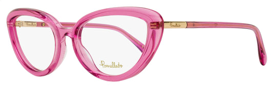 Pomellato Cat Eye Eyeglasses PM0112O 003 Transparent Pink 53mm