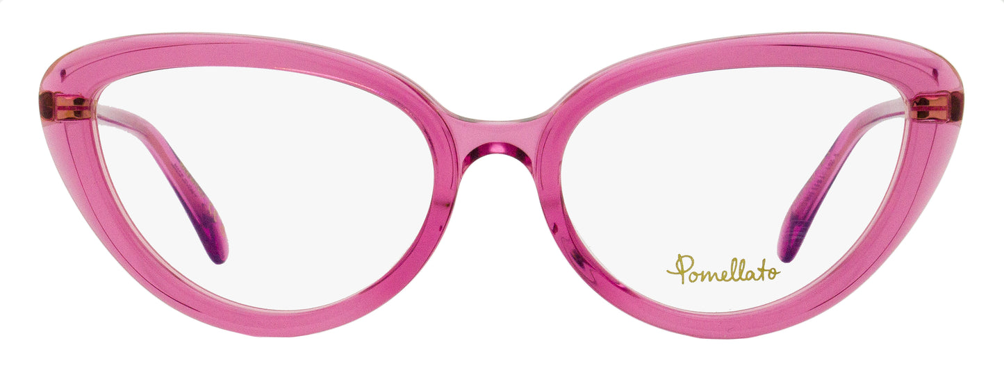 Pomellato Cat Eye Eyeglasses PM0112O 003 Transparent Pink 53mm