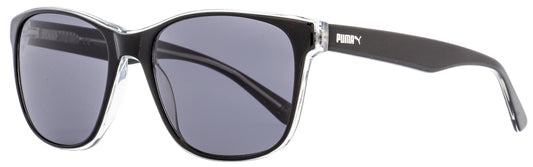 Puma Rectangular Sunglasses PU0152S Gramercy 001 Black/Crystal 55mm 152