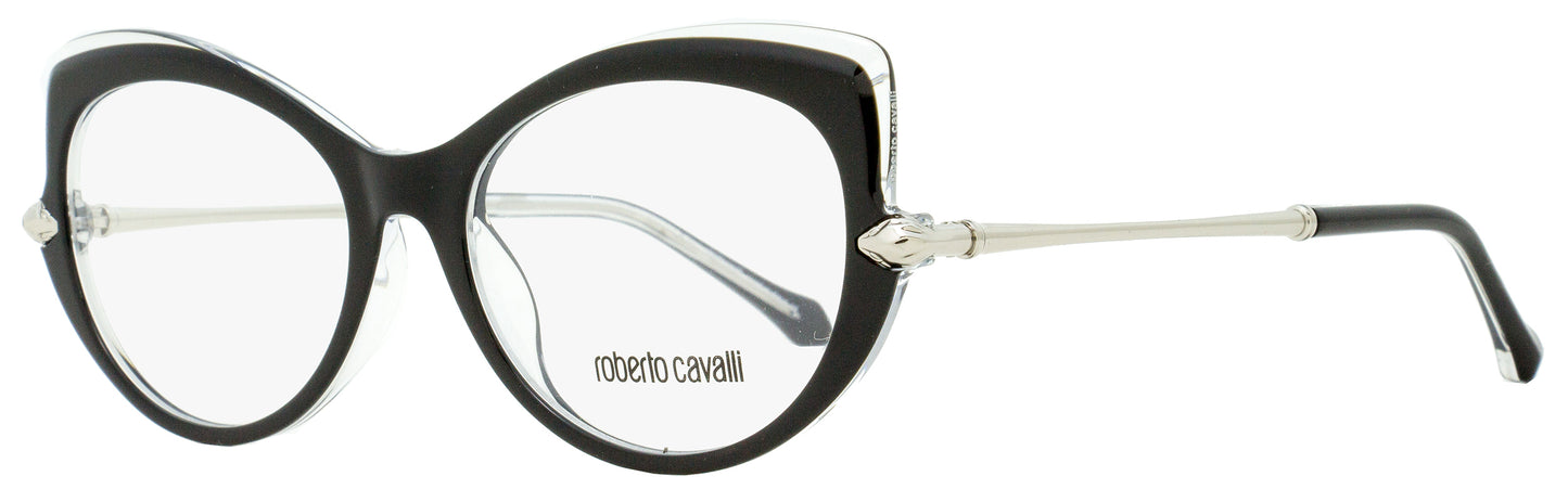 Roberto Cavalli Cat Eye Eyeglasses RC5021 Bisenzio 001 Black/Clear/Palladium 54mm 5021