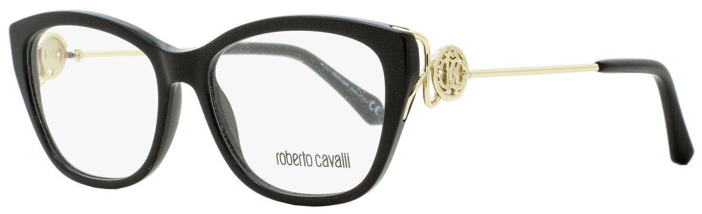 Roberto Cavalli Rectangular Eyeglasses RC5051 Focagnano 001 Black/Gold 51mm 5051