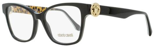 Roberto Cavalli Square Eyeglasses RC5067 Magliano 005 Black/Leopard/Gold 52mm 5067