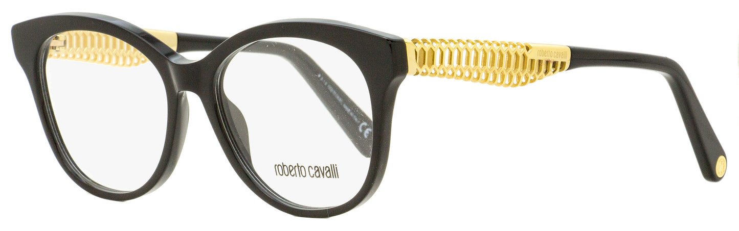 Roberto Cavalli Oval Eyeglasses RC5090 001 Black/Gold 52mm 5090