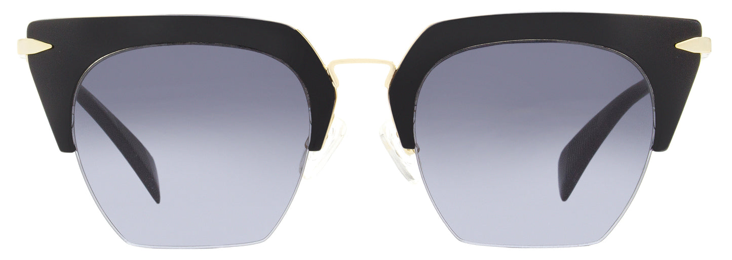 Rag & Bone Semi-Rimless Sunglasses RNB1007S 2M29O Black/Gold 51mm 1007