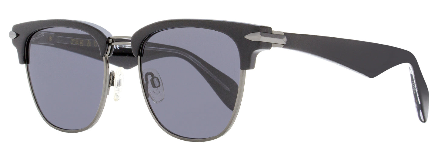 Rag & Bone Retro Sunglasses RNB5007S 284M9 Black/Ruthenium Polarized 52mm 5007