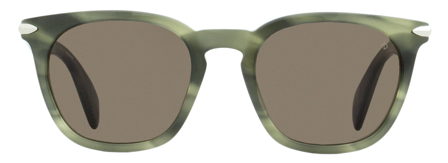 Rag & Bone Rectangular Sunglasses RNB5021S 6AK70 Green Horn 50mm 5021