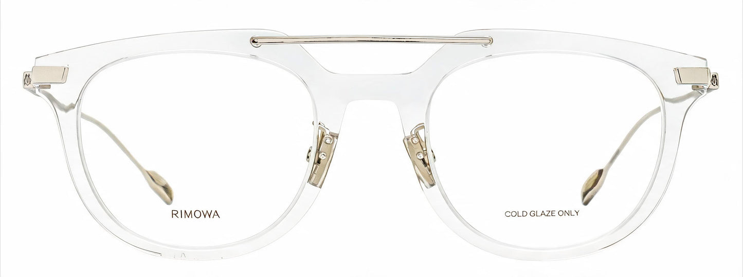 Rimowa Air Oval Eyeglasses RW50005U 026 Crystal Silver Transparent 51mm