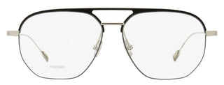Rimowa Square Pilot Eyeglasses RW50011U 002 Black/Silver 56mm