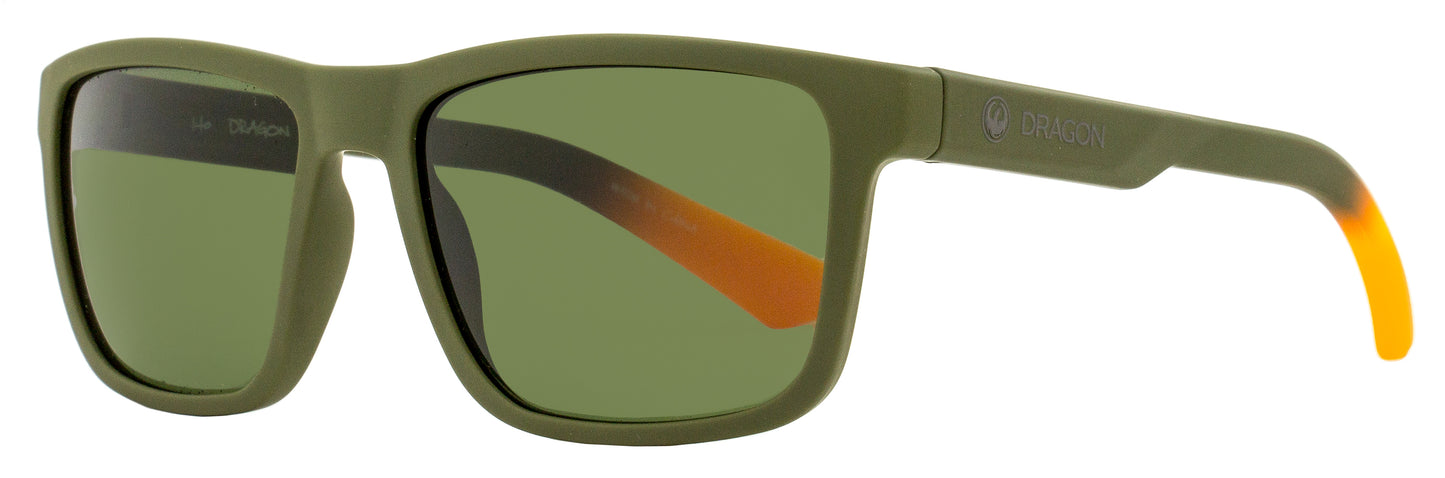 Dragon Rectangular Sunglasses Reed LL 313 Matte Olive 57mm