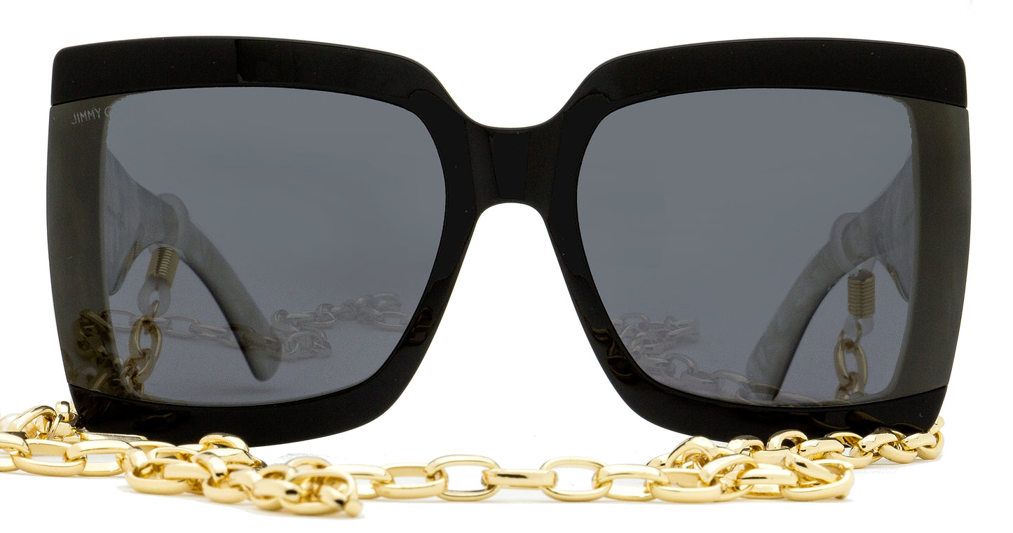 Jimmy Choo Chain Sunglasses Renee /N 9HTIR Black/Ivory 61mm