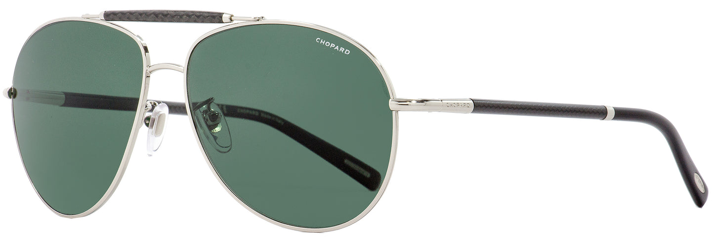 Chopard Pilot Sunglasses SCHB36 579P Palladium/Carbon Fiber Polarized 60mm B36