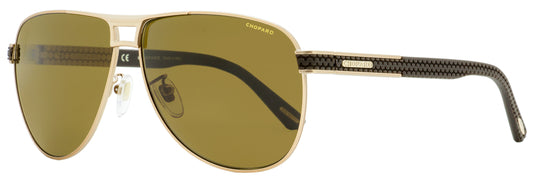 Chopard Pilot Sunglasses SCHB80 F86P Gold/Brown Polarized 62mm B80