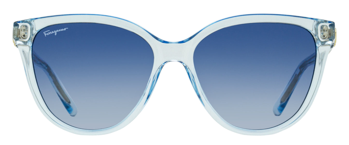 Ferragamo Soft Cat-Eye Sunglasses SF1056S 456 Transparent Blue 57mm