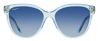Ferragamo Soft Cat-Eye Sunglasses SF1056S 456 Transparent Blue 57mm