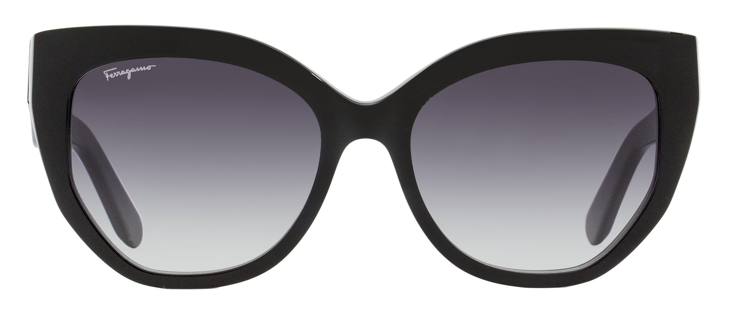 Ferragamo Sculpted Cat-Eye Sunglasses SF1061S 001 Black 56mm