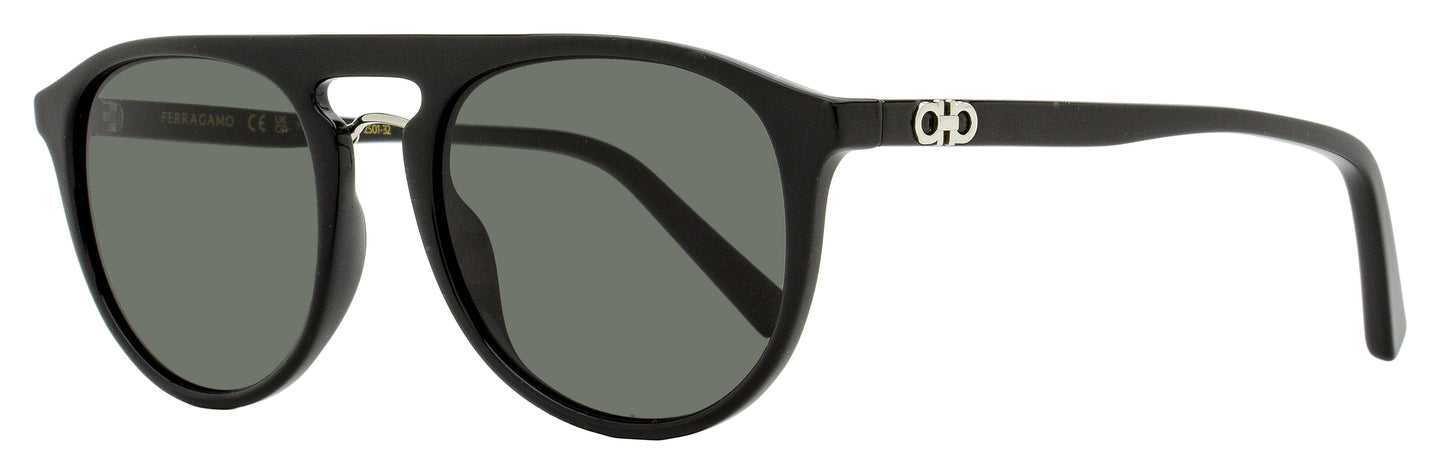Ferragamo Rounded Pilot Sunglasses SF1090S 001 Black 54mm
