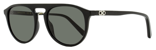 Ferragamo Rounded Pilot Sunglasses SF1090S 001 Black 54mm