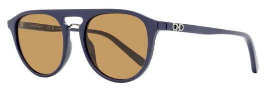 Ferragamo Rounded Pilot Sunglasses SF1090S 414 Dark Blue 54mm