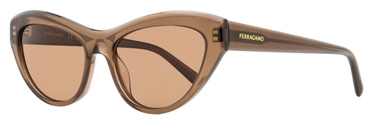 Ferragamo Cat Eye Sunglasses SF1103S 232 Transparent Brown 55mm