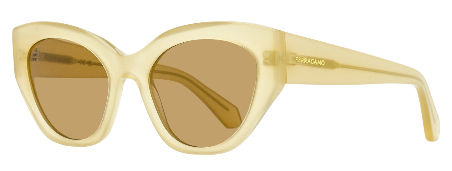 Ferragamo Lettermark Cat Eye Sunglasses SF1107S 708 Opaline Honey 55mm