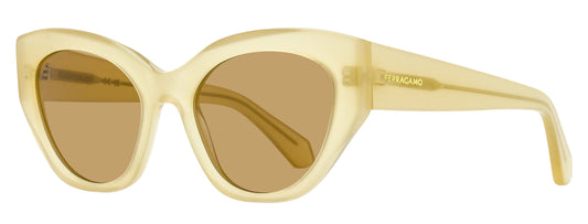Ferragamo Lettermark Cat Eye Sunglasses SF1107S 708 Opaline Honey 55mm