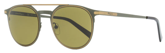 Salvatore Ferragamo Oval Sunglasses SF186S 328 Matte Olive/Bronze 52mm 186