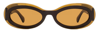 Ferragamo Oval Sunglasses SF2003S 233 Transparent Brown 54mm