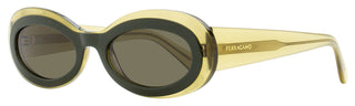 Ferragamo Oval Sunglasses SF2003S 327 Khaki/Green 54mm