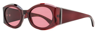 Ferragamo Sculpted Oval Sunglasses SF2008S 612 Transparent Burgundy 55mm