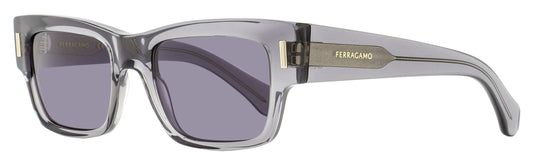 Ferragamo Rectangular Rivet Sunglasses SF2011S 020 Transparent Gray 53mm