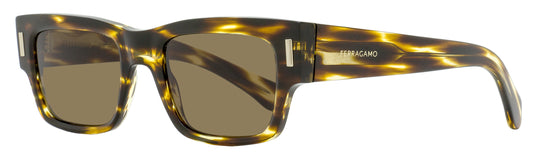 Ferragamo Rectangular Rivet Sunglasses SF2011S 216 Brown Melange 53mm