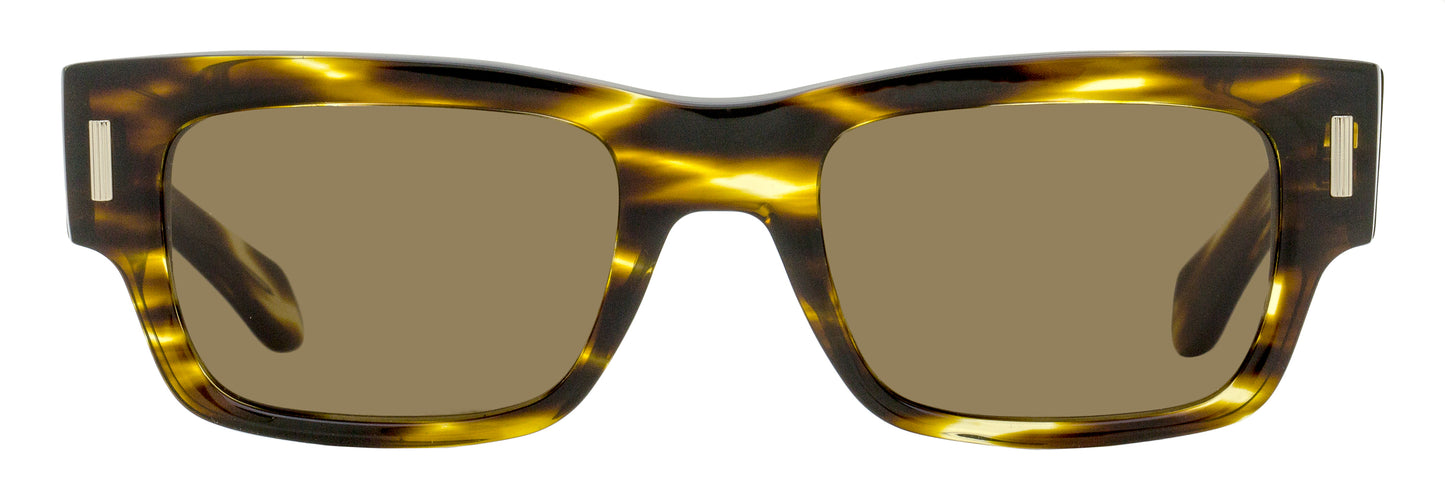 Ferragamo Rectangular Rivet Sunglasses SF2011S 216 Brown Melange 53mm