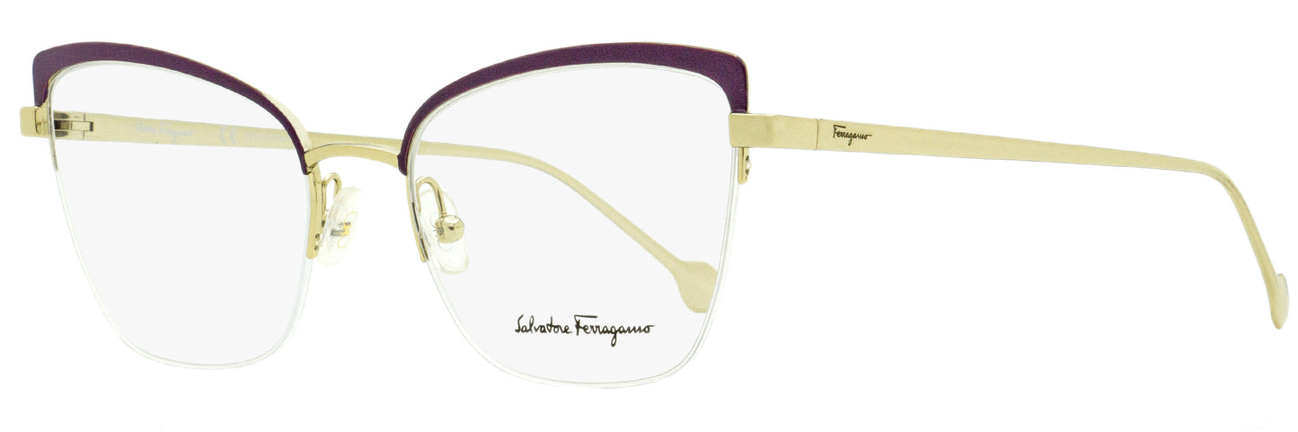 Salvatore Ferragamo Cat Eye Eyeglasses SF2182 736 Gold/Violet 53mm 2182